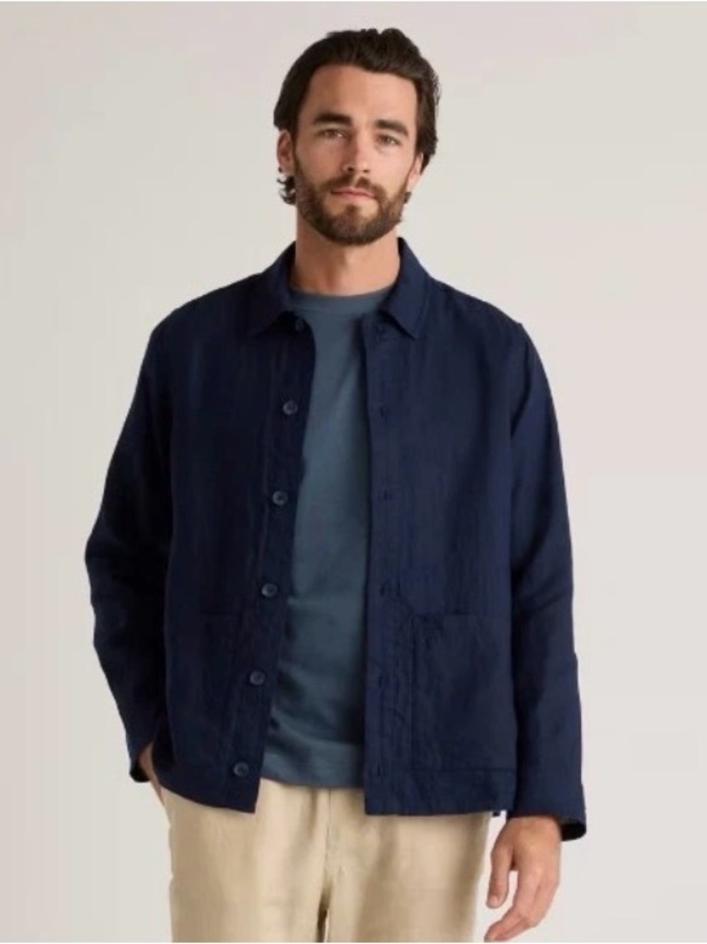 BNWT Quince 100% European Linen Chore Jacket Deep Navy Men’s Size XXL $70